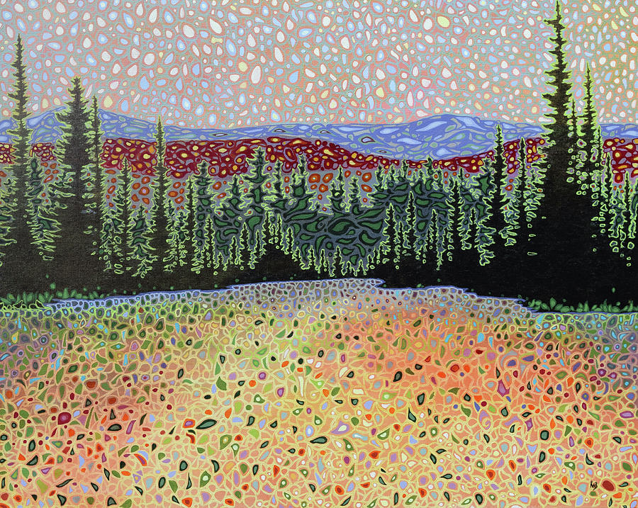Mountain Pines Painting by Karen Williams-Brusubardis