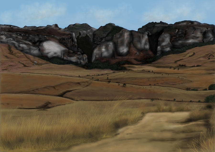 Mountain Painting - Mountain Plains by Steven Powers SMP