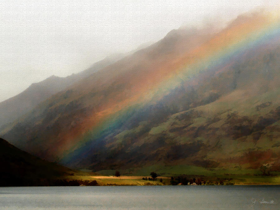 Rainbow Digital Art - Mountain Rainbow by Joe Bonita