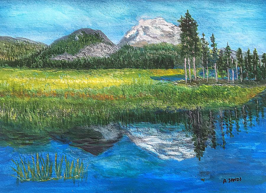 Mountain Reflections Painting by Anne Sands