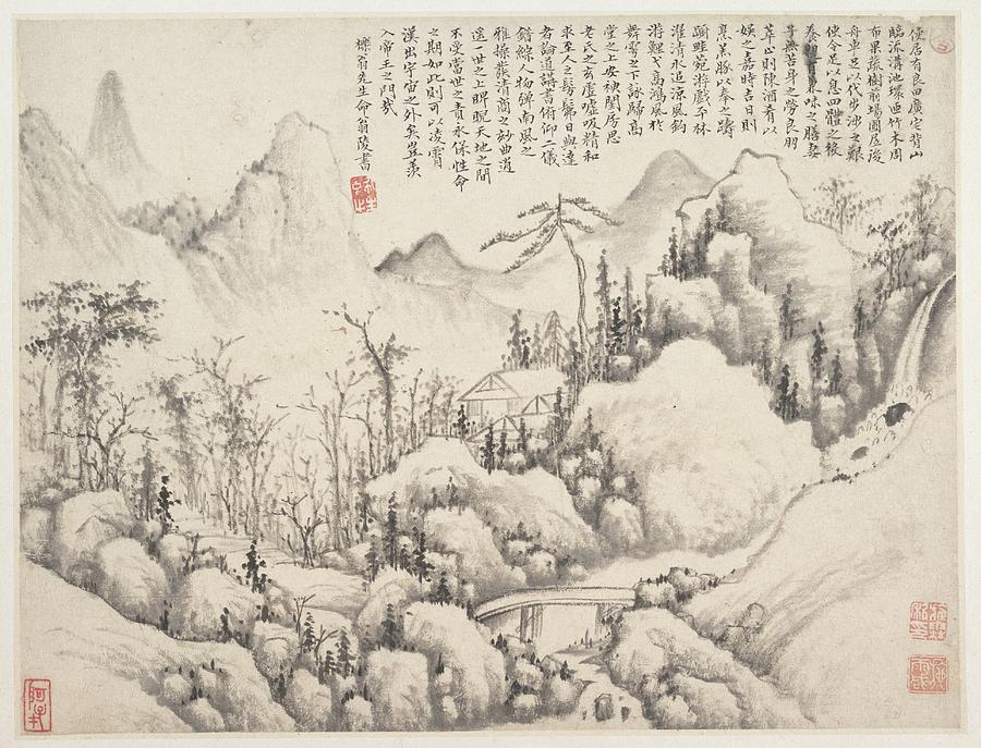 Mountain Retreat Painting by Shi Lin