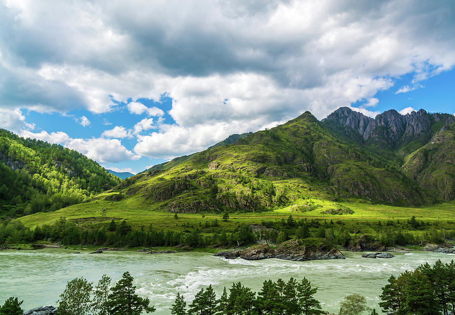 Mountain River Katun, Russia, Siberia, Altai Mountains Photograph