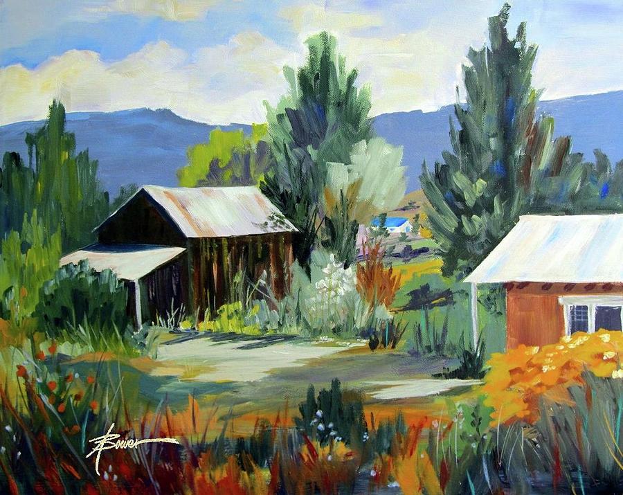 Mountain Settlement in New Mexico  Painting by Adele Bower