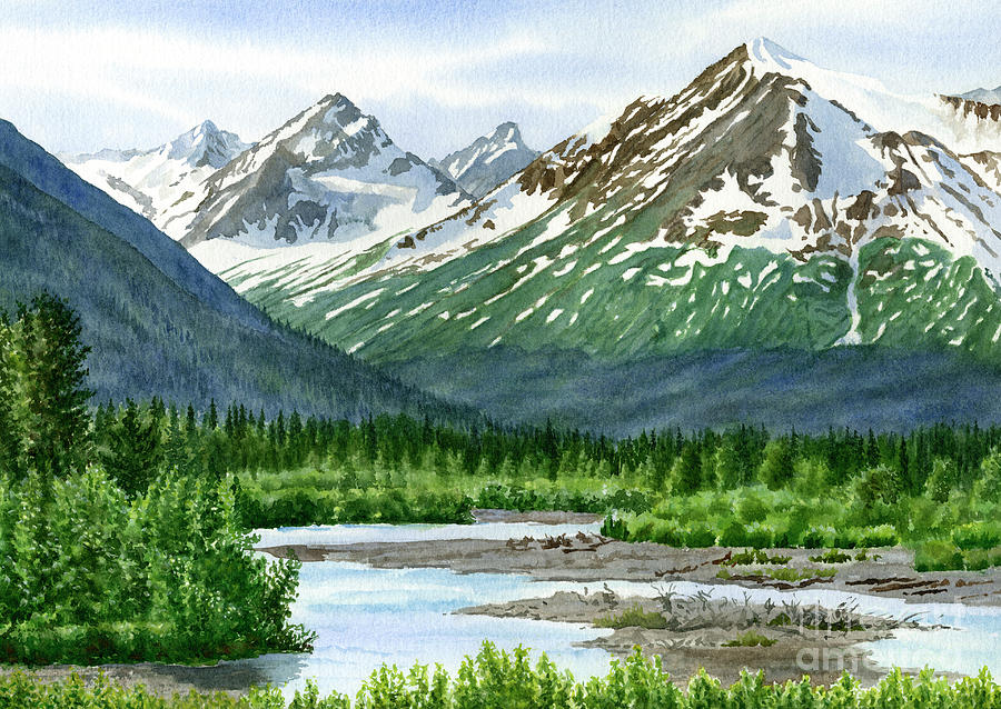Mountain Painting - Mountain Shadows Glacier Valley by Sharon Freeman