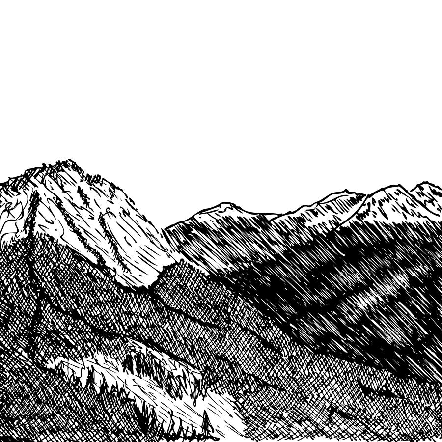 Nature Drawing - Mountain Side by Karl Addison