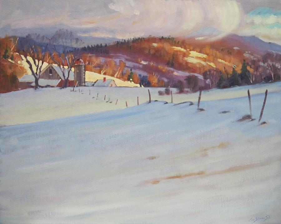 Mountain Snow Squall  Painting by Len Stomski