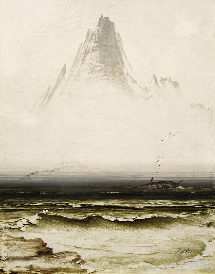 Mountain Stetind in the fog Painting by Peder Balke