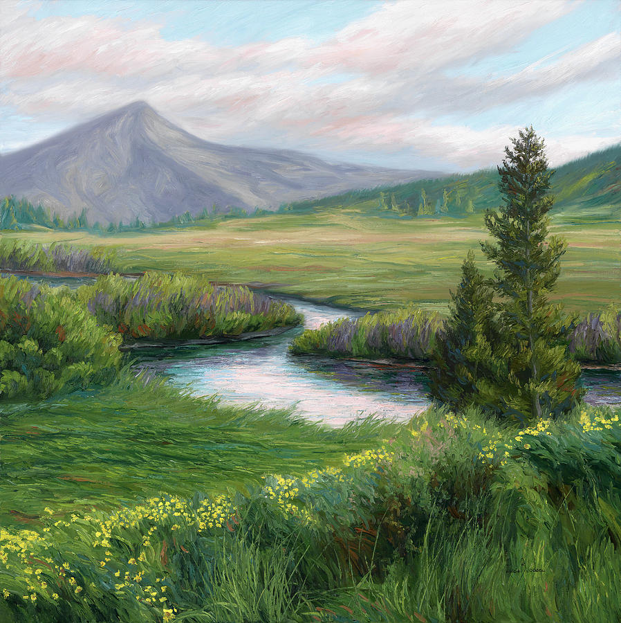 Mountain Stream 2 Painting by Lucie Bilodeau