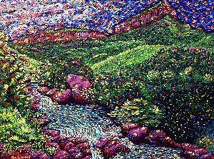 Landscape Painting - Mountain Stream At Drakensburg by Max R Scharf Landscape Painting - Mountain Stream At Drakensburg by Max R Scharf
