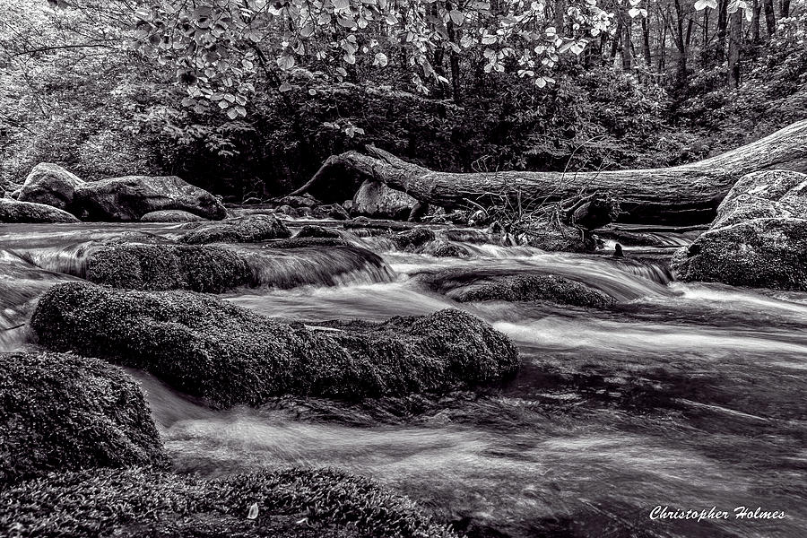 Nature Photograph - Mountain Stream II BW by Christopher Holmes