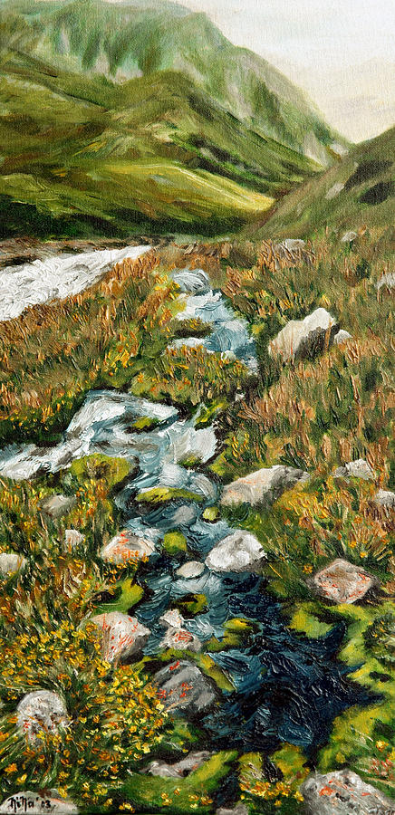 Nature Painting - Mountain Stream by Nina Nabokova