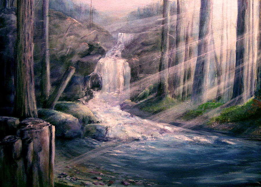 Mountain Stream Painting by Wayne Enslow