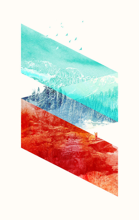 Nature Mixed Media - Mountain stripes by Robert Farkas