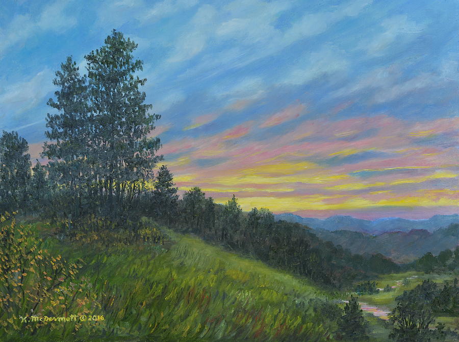 Mountain Sundown Painting by Kathleen McDermott