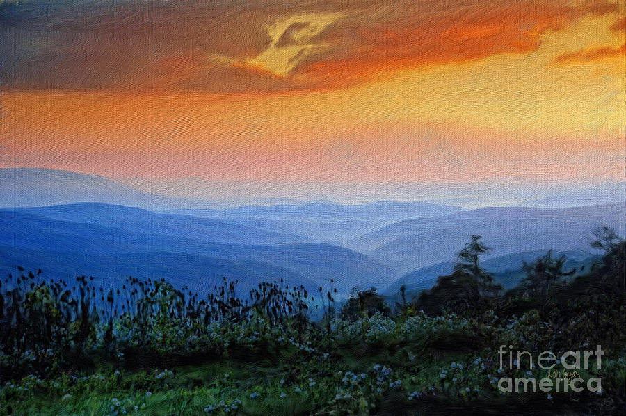 Mountain Sunrise Digital Art by Lois Bryan