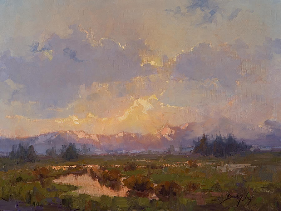 Mountain Sunset Painting by Becky Joy