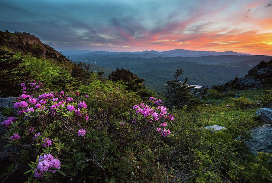 Mountain Sunset from Grandfather Photograph by Sallie Woodring - Fine ...