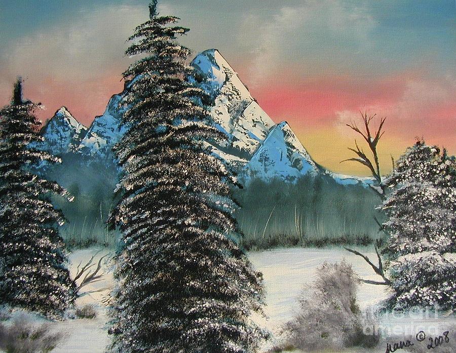 Mountain Sunset Painting by Marianne NANA Betts
