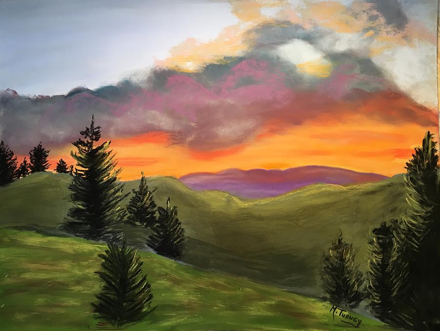 Mountain Sunset Pastel by Michele Turney