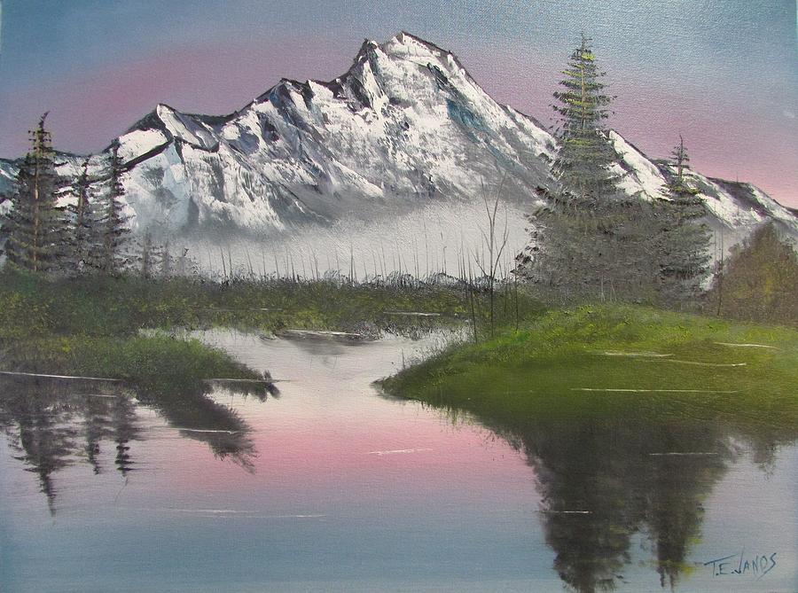 Mountain Sunset Painting by Thomas Janos