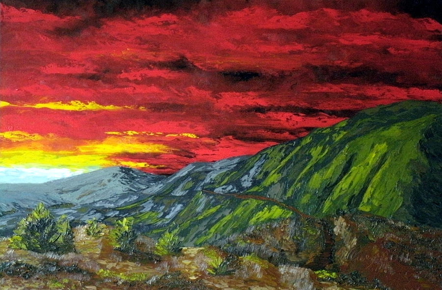 Mountain Trail Sunrise Painting by Carl Owen