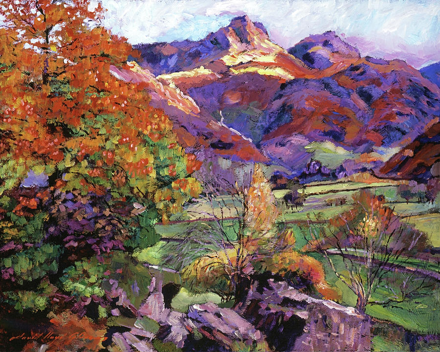 Mountain Valley Painting by David Lloyd Glover