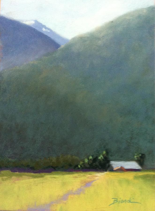 Farm Painting - Mountain Valley Farm by Janet Biondi Farm Painting - Mountain Valley Farm by Janet Biondi