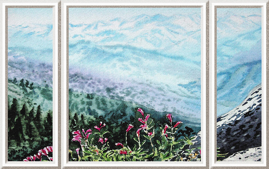 Mountain View Window Painting by Irina Sztukowski