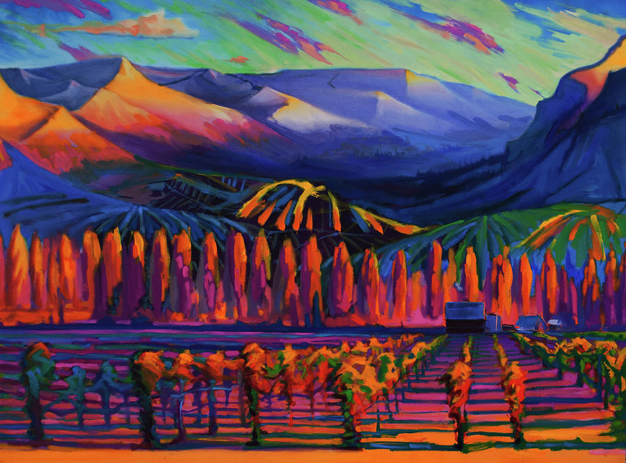Mountain Vineyards, Chelan, Wa, USA Painting by Gregg Caudell