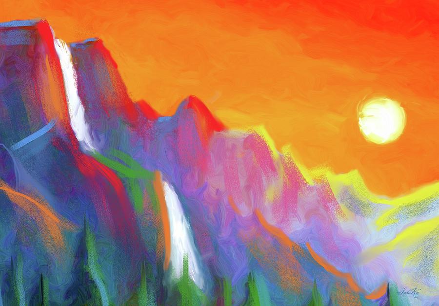 Mountain Waterfall Closeup Painting by Susanna Katherine