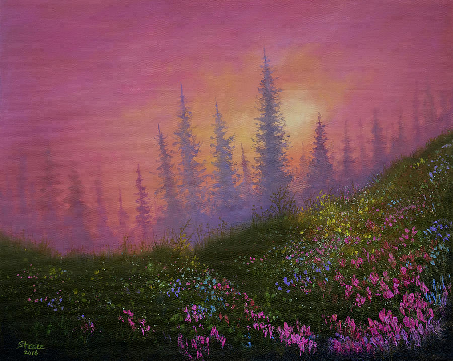 Mountain Wildflowers Painting by Chris Steele