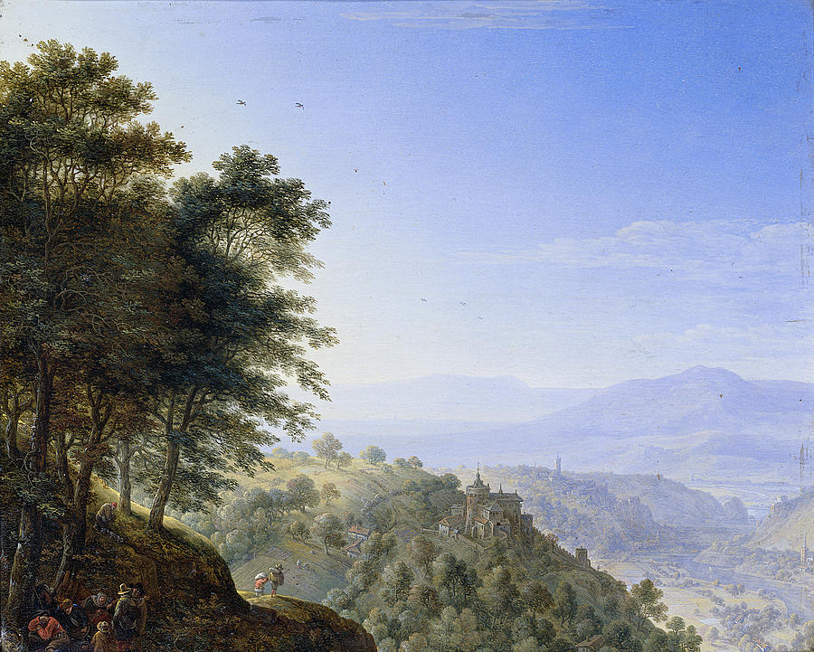 Mountainous landscape near Boppard aan de Rijn Painting by Herman Saftleven