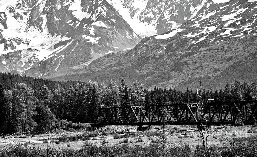 Mountains Alaska BW Photograph by Chuck Kuhn