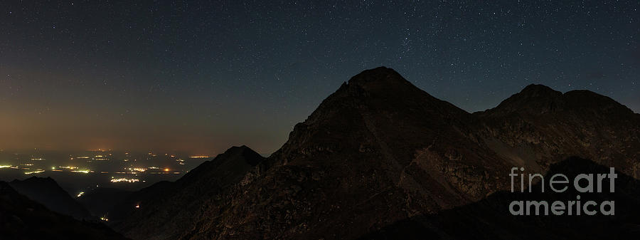 Mountains and stars above at night Photograph by Ragnar Lothbrok