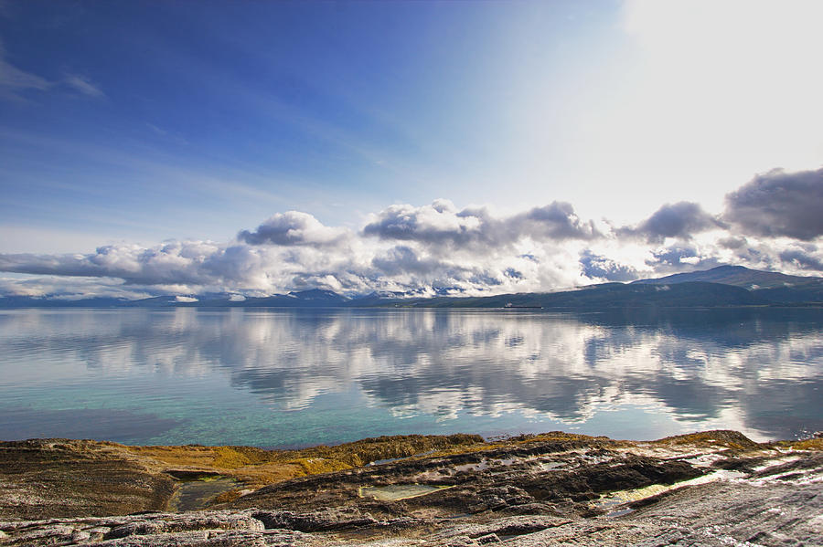 Mountains are reflected in Ofotfjorden in northern Norway Photograph by Ulrich Kunst And Bettina Scheidulin