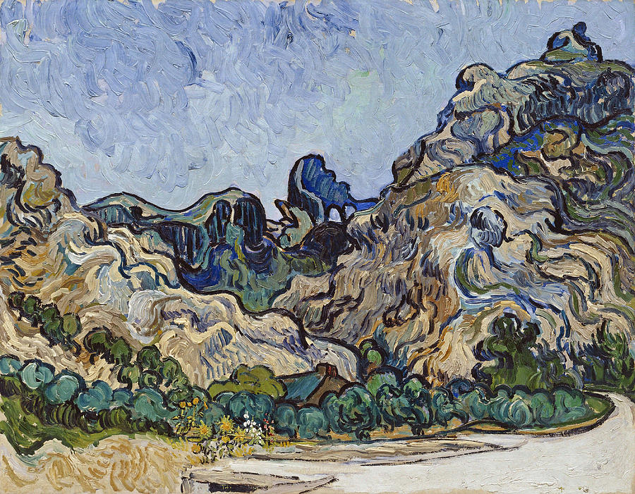Summer Painting - Mountains at Saint - Remy Montagnes a Saint - Remy by Vincent Van Gogh