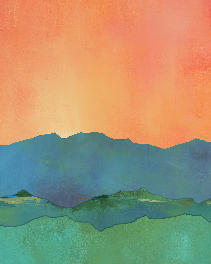 Sunset Mixed Media - Mountains at Sunrise by Jacquie Gouveia