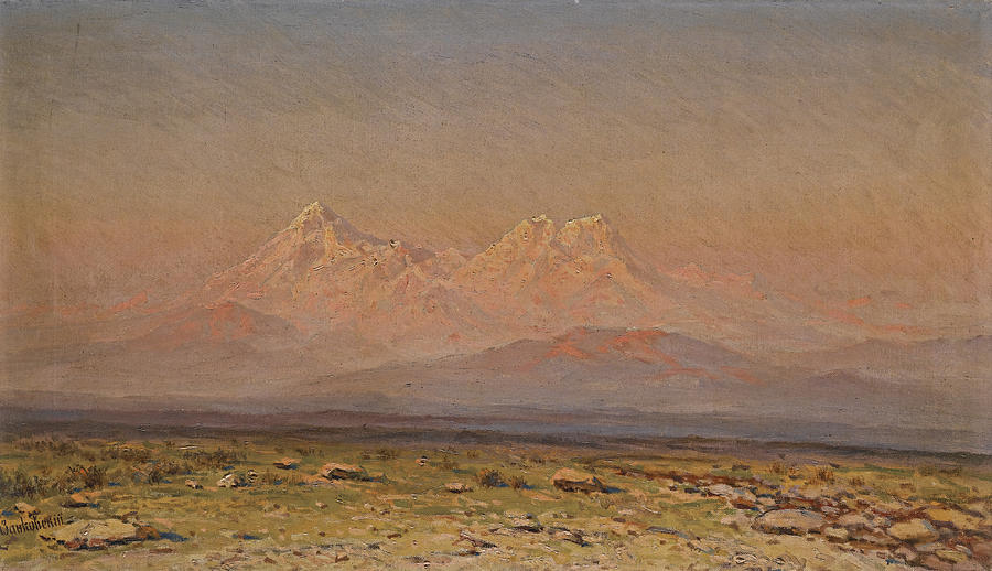 Mountains at Sunset Painting by Ilya Nikolaevich Zankovsky