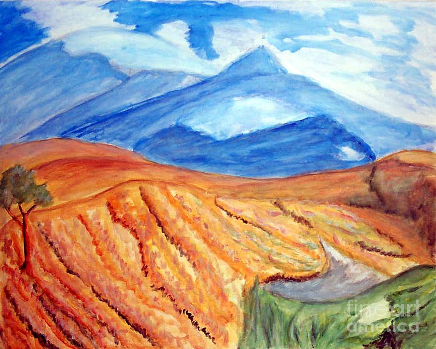 Mayan Painting - Mountains in Mexico by Stanley Morganstein
