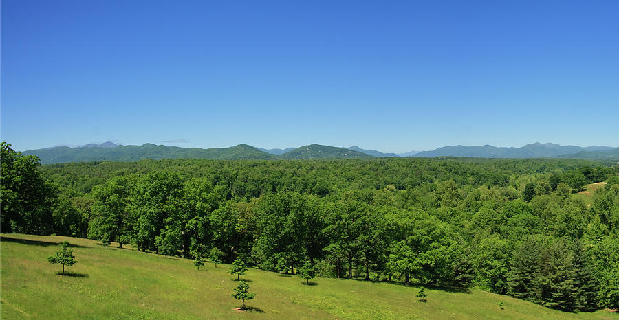 Mountains in Summer Panorama Photograph by Jill Lang
