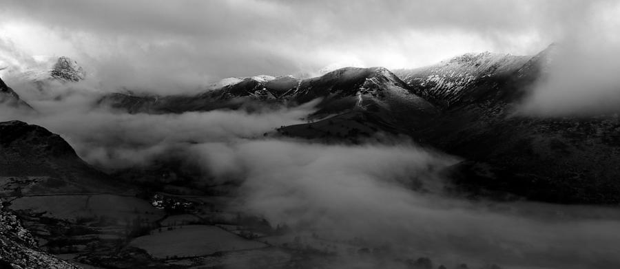 Mountains in the cloud black and white Photograph by Lukasz Ryszka