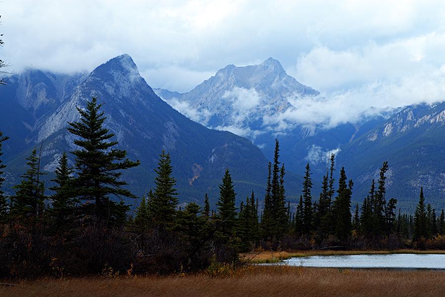 Jasper National Park Photograph - Mountains in the Clouds by Larry Ricker