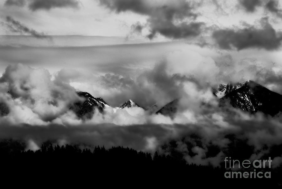 Mountains in the clouds Photograph by Venetta Archer