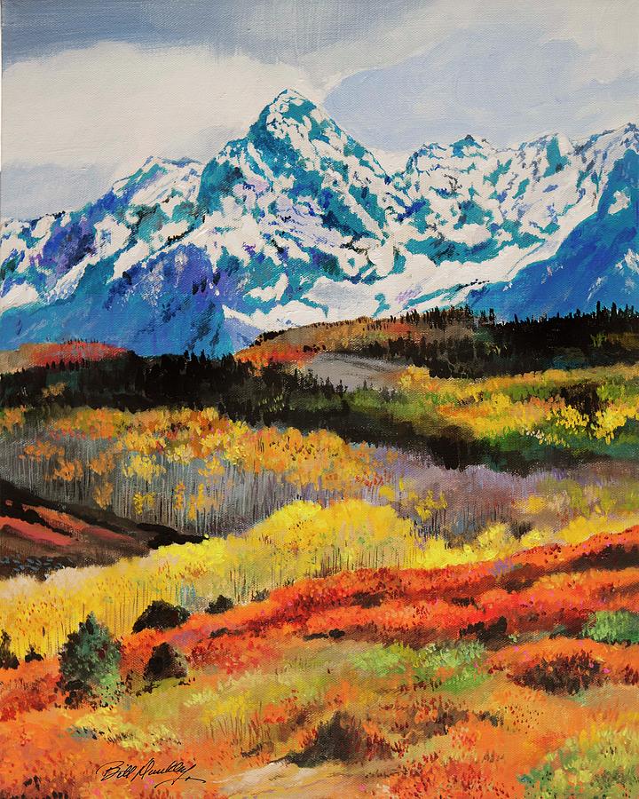 Mountains in the Fall Painting by Bill Dunkley