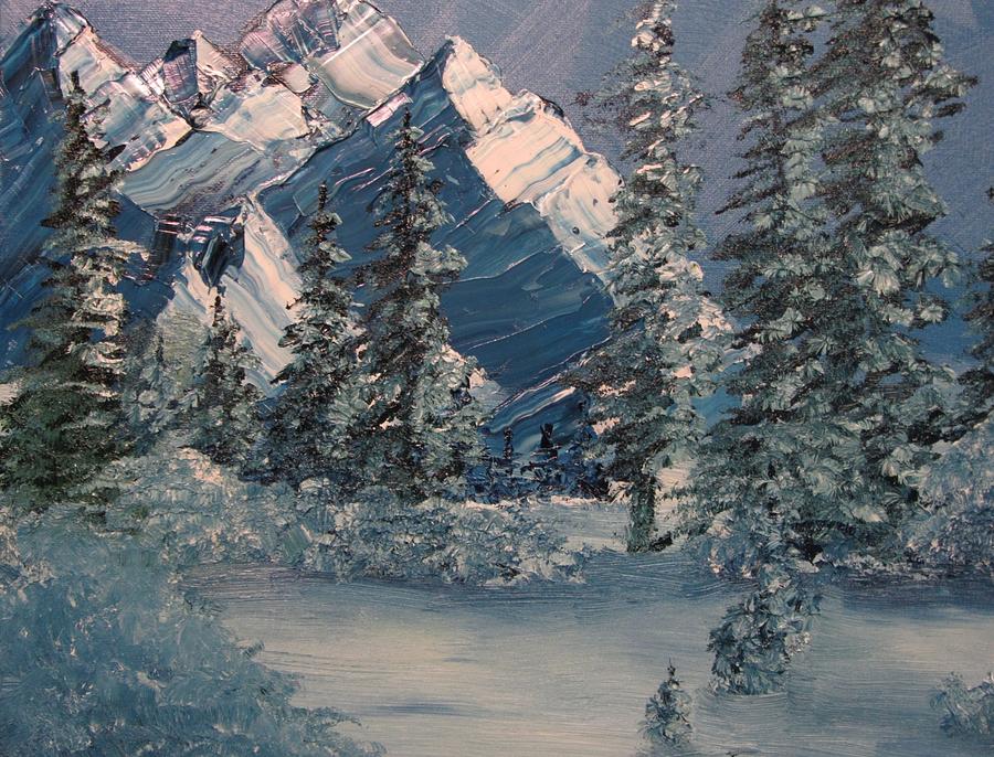 Mountain Painting - Mountains In Winter by David Bartsch