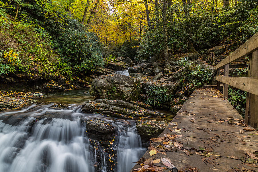 Skinny Dip Falls along the Mountains to Sea Trail on the Blue Ridge ...