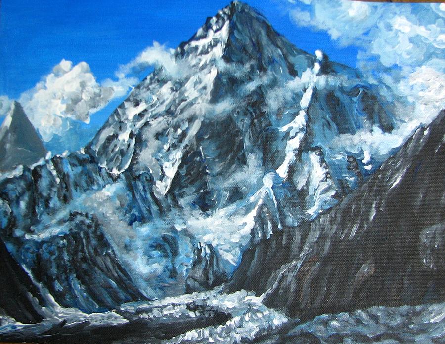 Mountains View Landscape Acrylic Painting Painting By Natalja Picugina