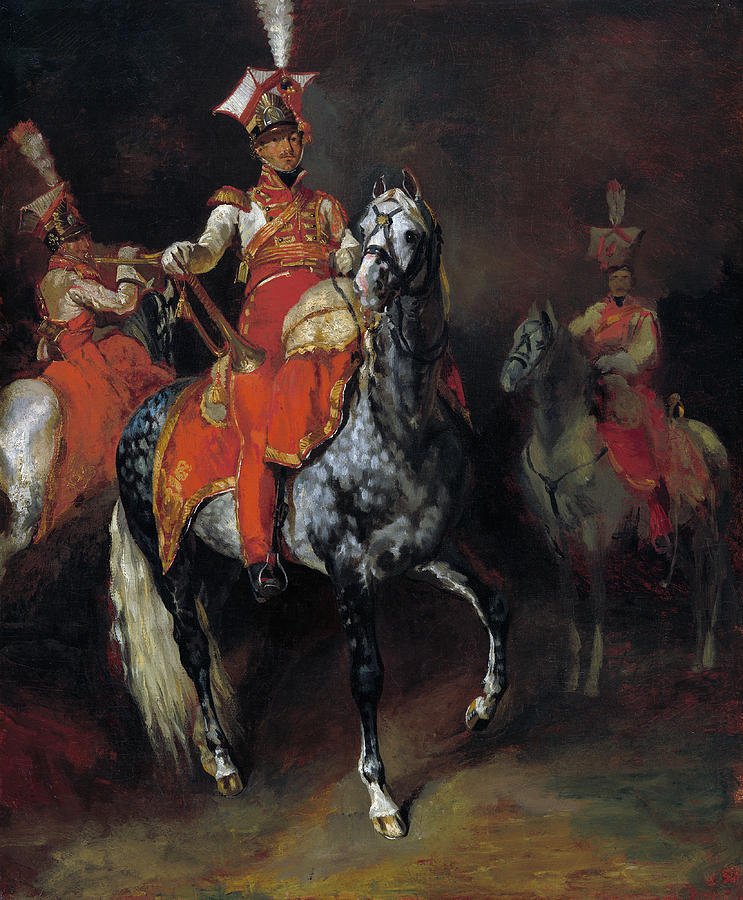  Mounted Trumpeters of Napoleons Imperial Guard Painting by Theodore Gericault