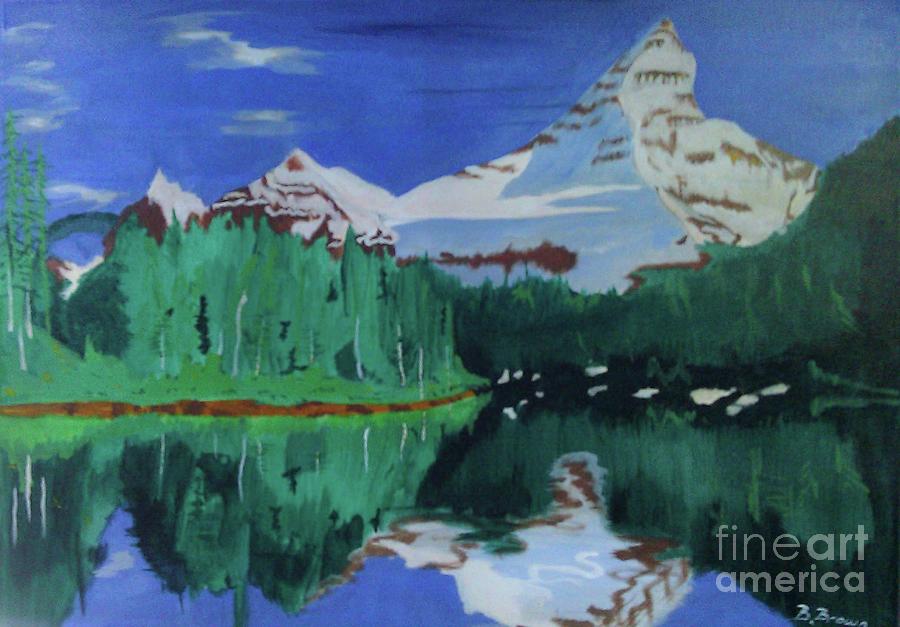 Lake Painting - Mountian View by Burma Brown