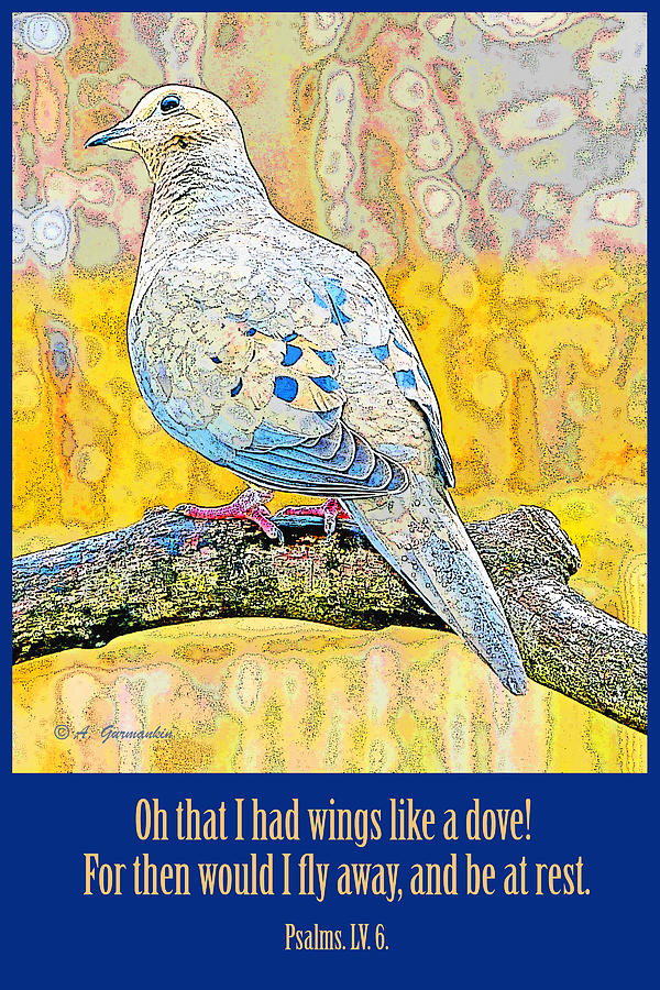 Mourning Dove Psalms LV 6 Digital Art by A Macarthur Gurmankin - Pixels